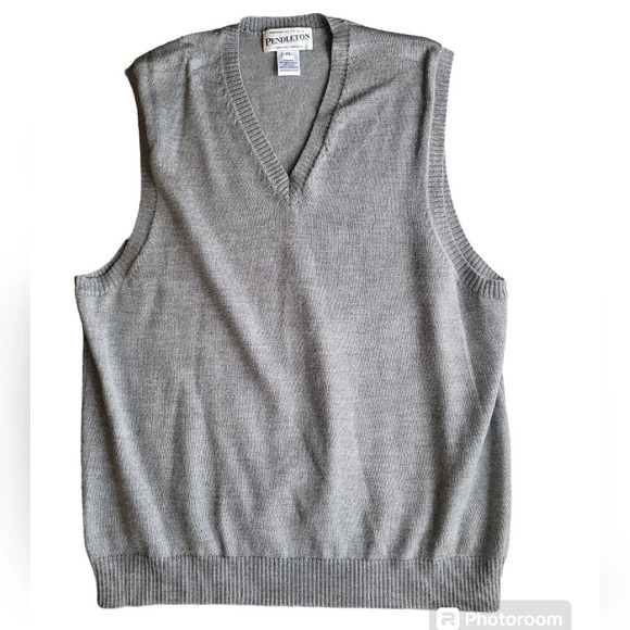 Vintage Pendleton Gray Merino Wool Sweater Vest - Picture 1 of 8